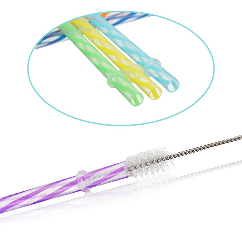 Jovitec 50 Pcs Reusable Plastic Straws with Brush 11 Inch Long Hard Plastic Straws Dishwasher Safe 10 Color Clear Replacement Drinking for 16 oz-32 oz Tumblers Cup Mason Jars Milkshakes Smoothies - Image 4